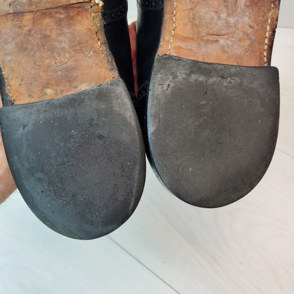 Johnson Murphy Mens Black Leather Wingtip Tassel Loafer Dress Shoes Size 10 B